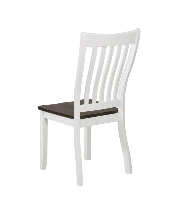 Kingman Slat Back Dining Chairs Espresso and White (set of 2) - (109542)