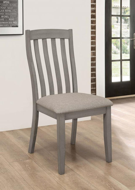 Nogales Slat Back Side Chairs Coastal Grey (set of 2) - (109812)