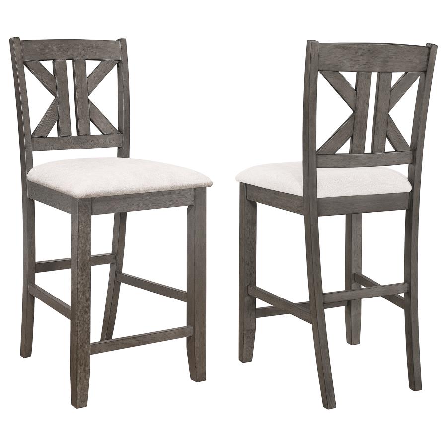 Athens Upholstered Seat Counter Height Stools Light Tan (set of 2) - (109859)