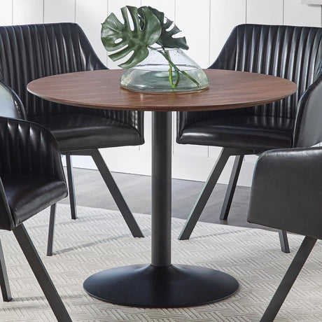 Cora Round Dining Table Walnut and Black - (110280)