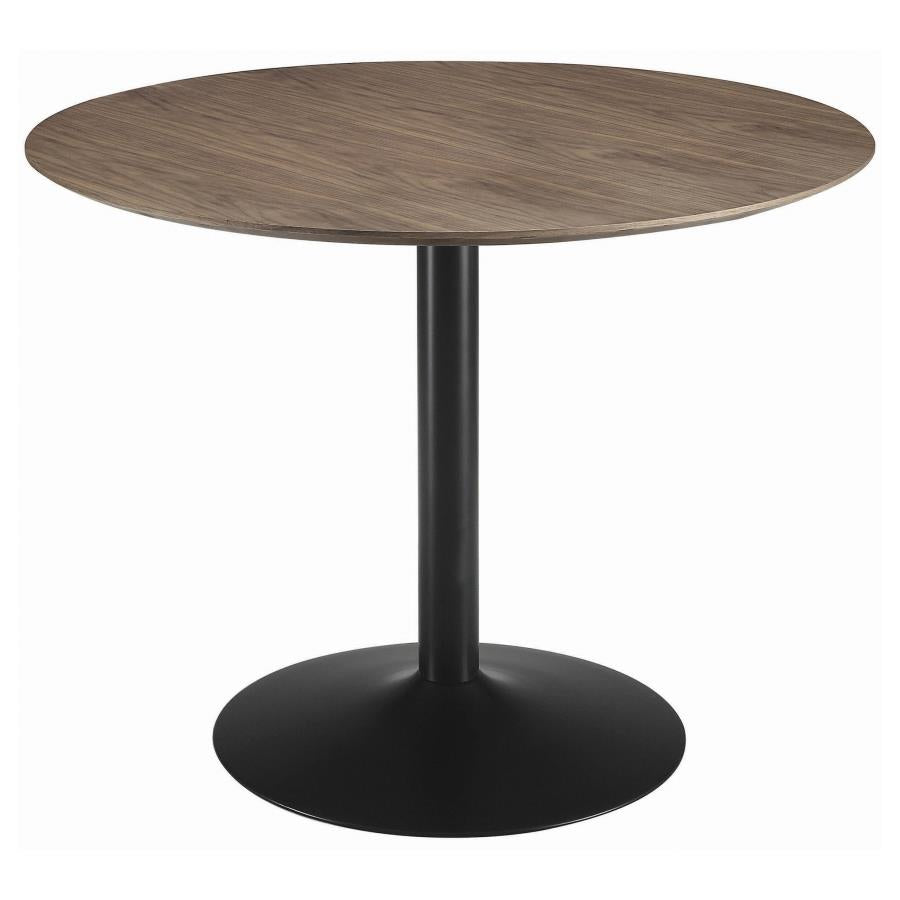 Cora Round Dining Table Walnut and Black - (110280)