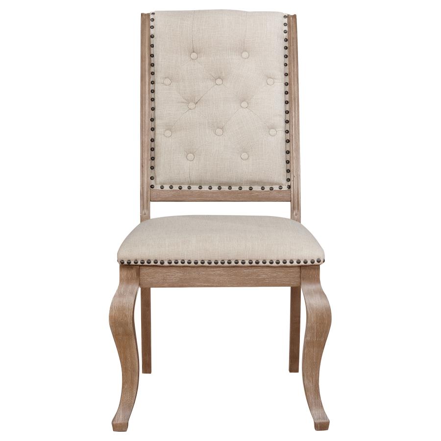 Brockway Tufted Side Chairs Cream and Barley Brown (set of 2) - (110292)