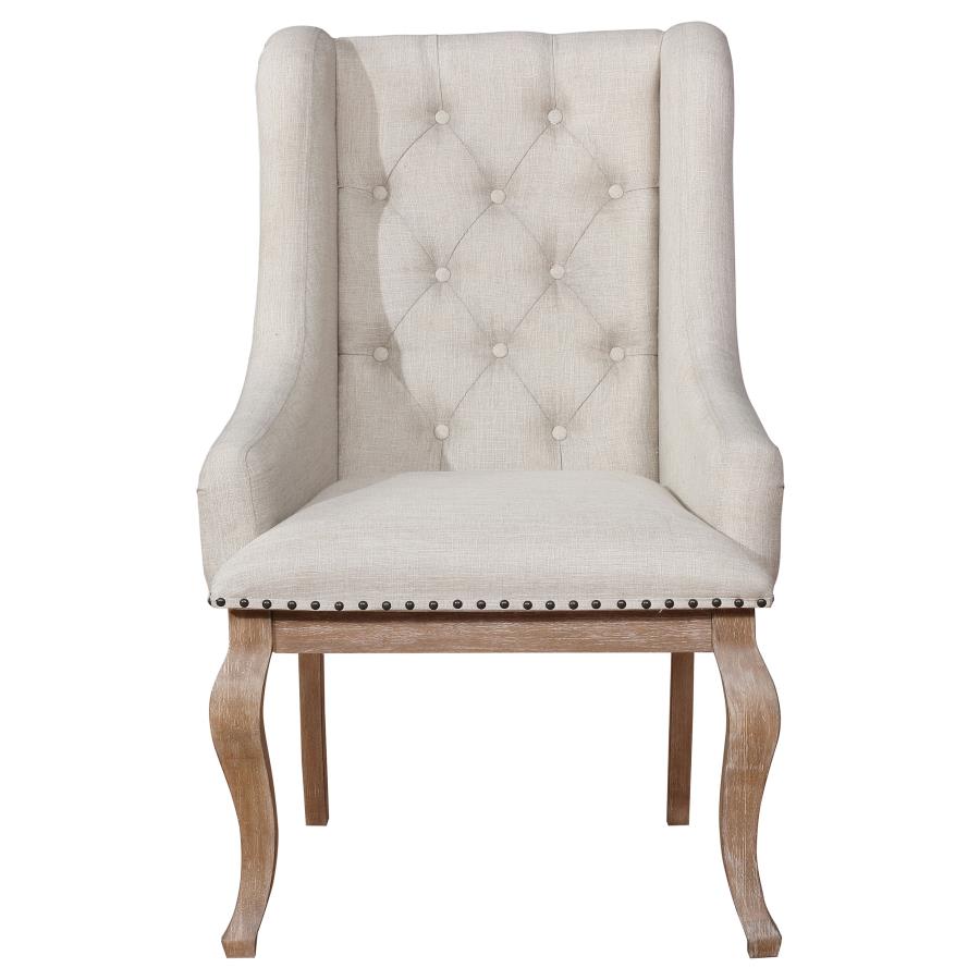 Brockway Tufted Arm Chairs Cream and Barley Brown (set of 2) - (110293)