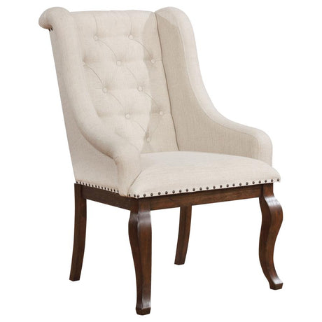 Brockway Tufted Arm Chairs Cream and Antique Java (set of 2) - (110313)