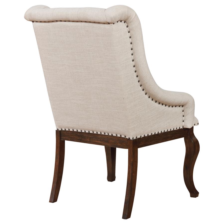 Brockway Tufted Arm Chairs Cream and Antique Java (set of 2) - (110313)