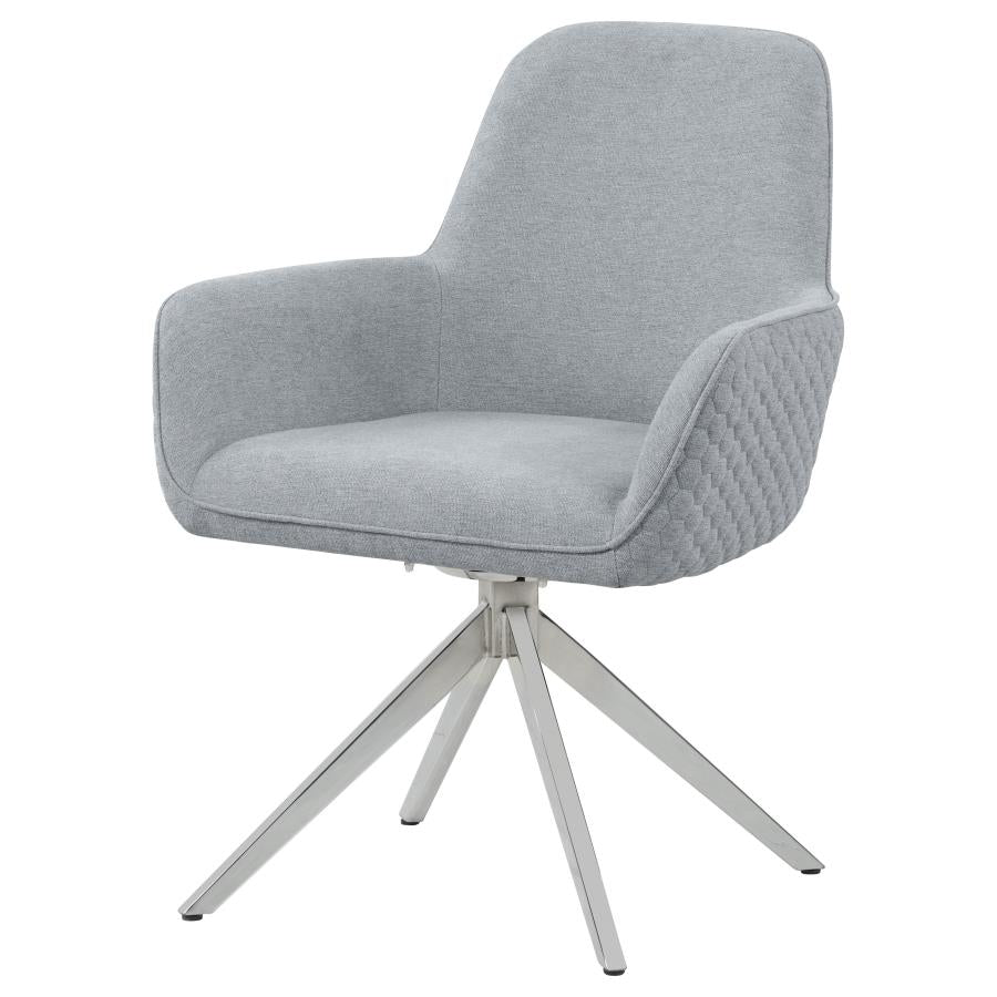 Abby Flare Arm Side Chair Light Grey and Chrome - (110322)