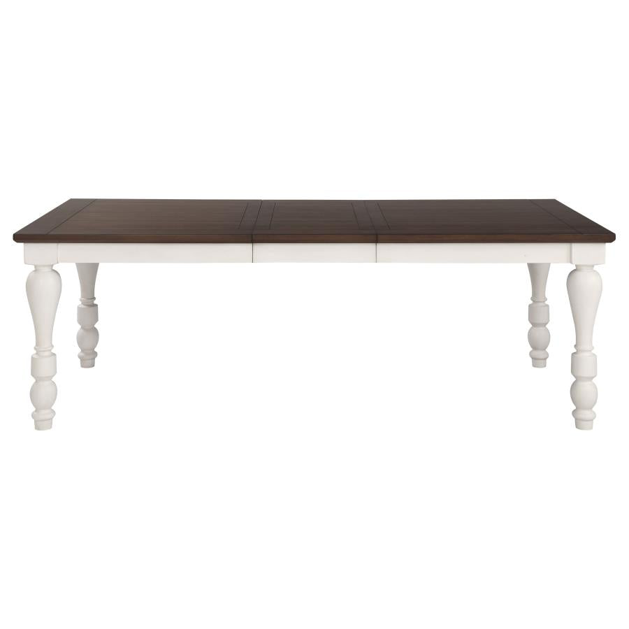 Madelyn Dining Table With Extension Leaf Dark Cocoa and Coastal White - (110381)