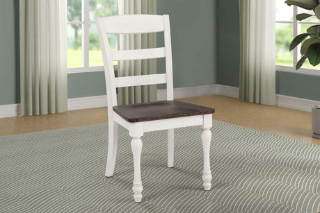 Madelyn Ladder Back Side Chairs Dark Cocoa and Coastal White (set of 2) - (110382)