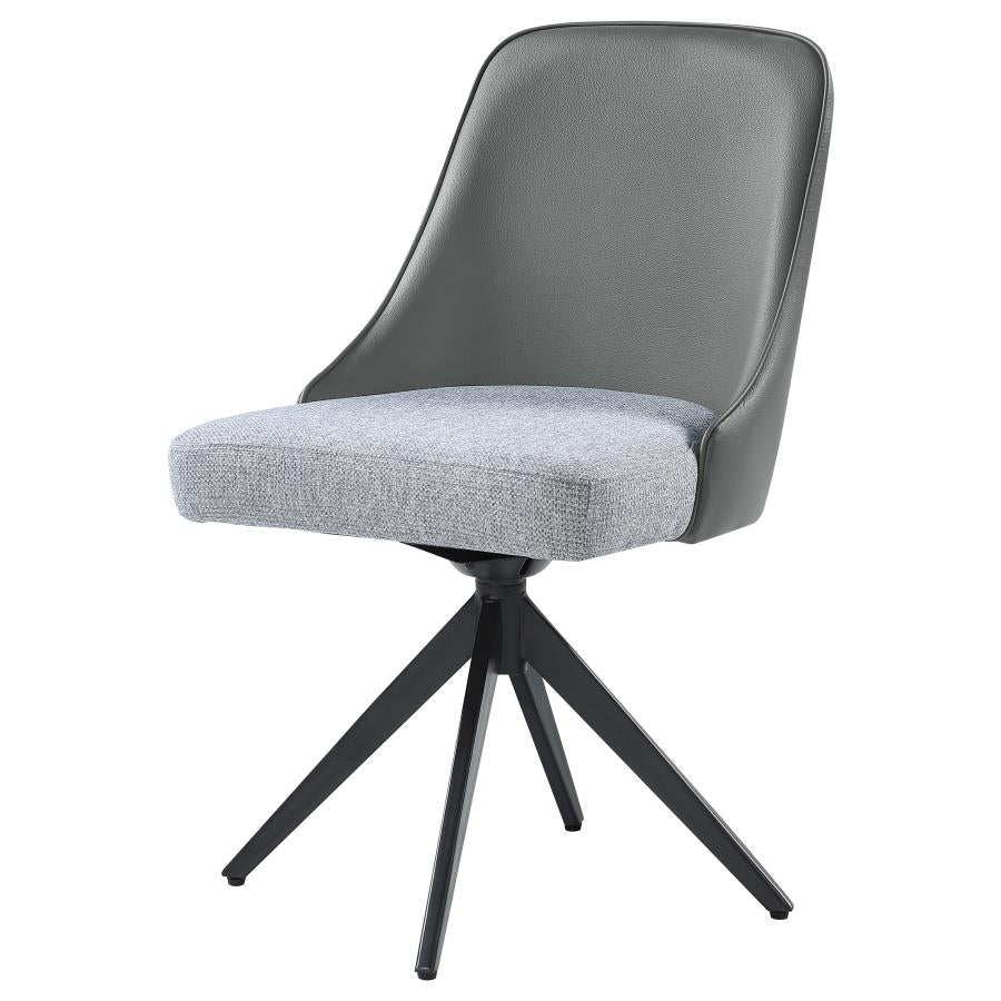 Paulita Upholstered Swivel Side Chairs (set of 2) Grey and Gunmetal - (110712)