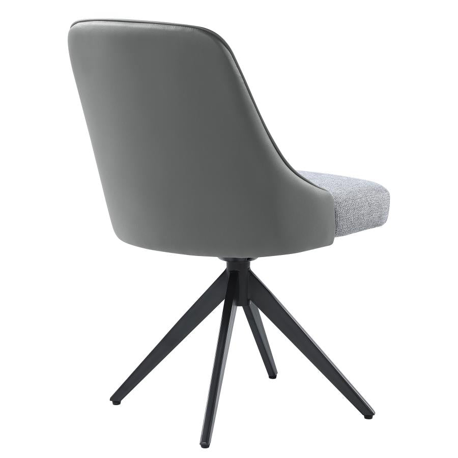 Paulita Upholstered Swivel Side Chairs (set of 2) Grey and Gunmetal - (110712)