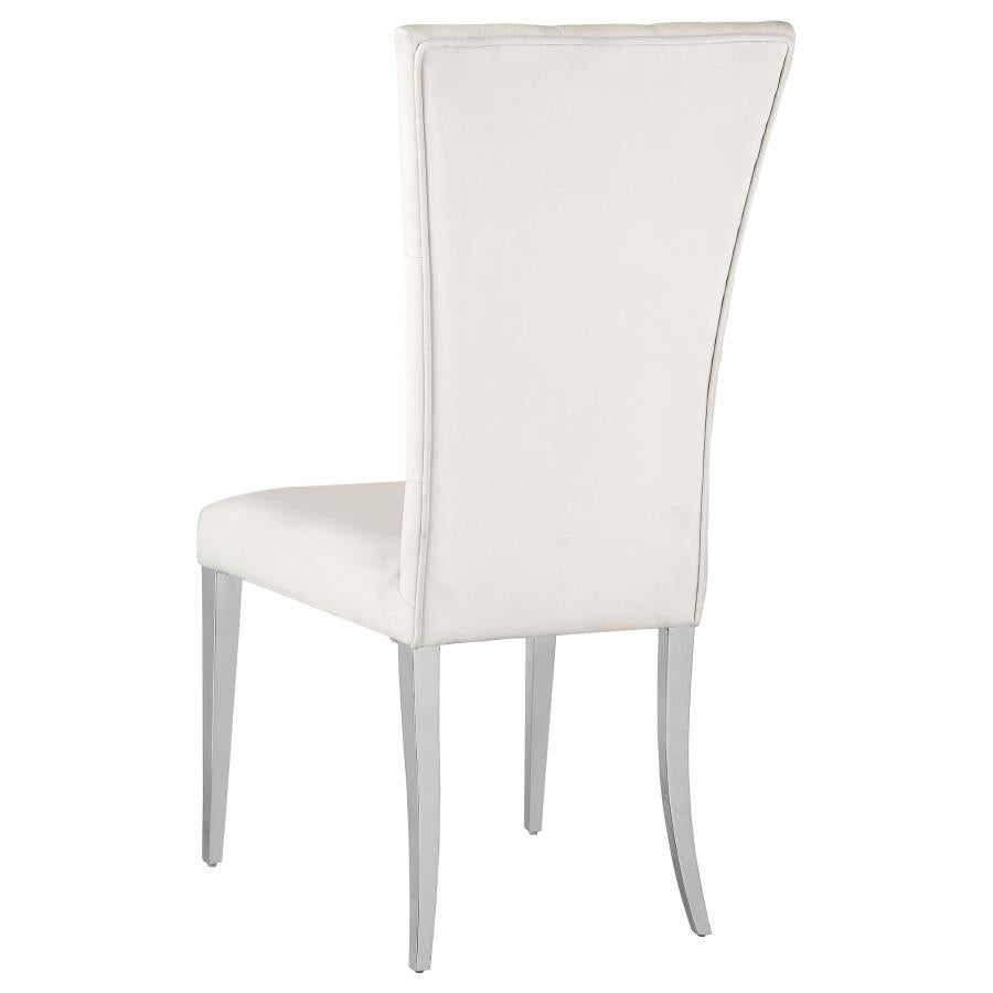 Kerwin Tufted Upholstered Side Chair (set of 2) White and Chrome - (111102)