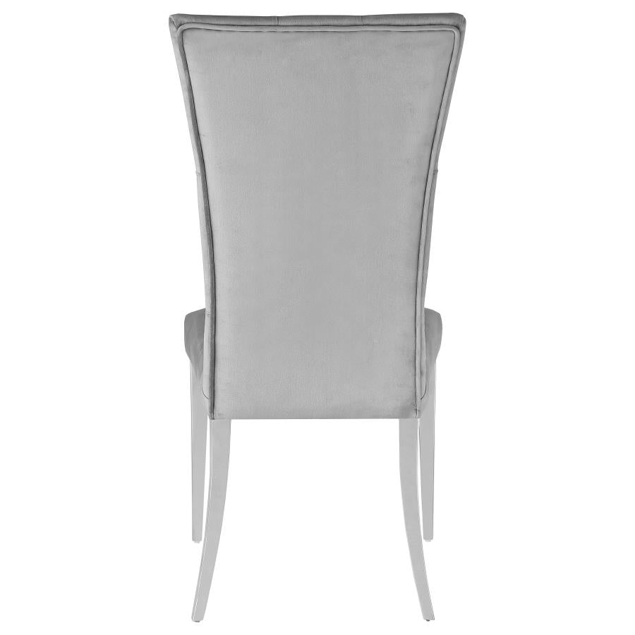 Kerwin Tufted Upholstered Side Chair (set of 2) Grey and Chrome - (111103)
