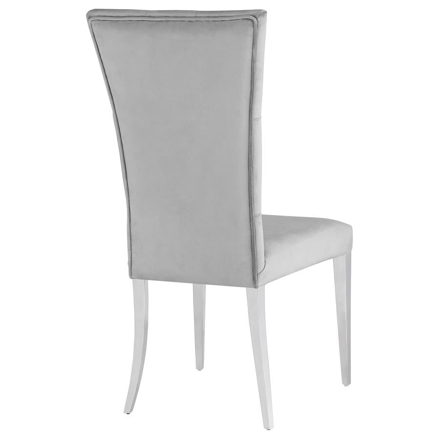 Kerwin Tufted Upholstered Side Chair (set of 2) Grey and Chrome - (111103)