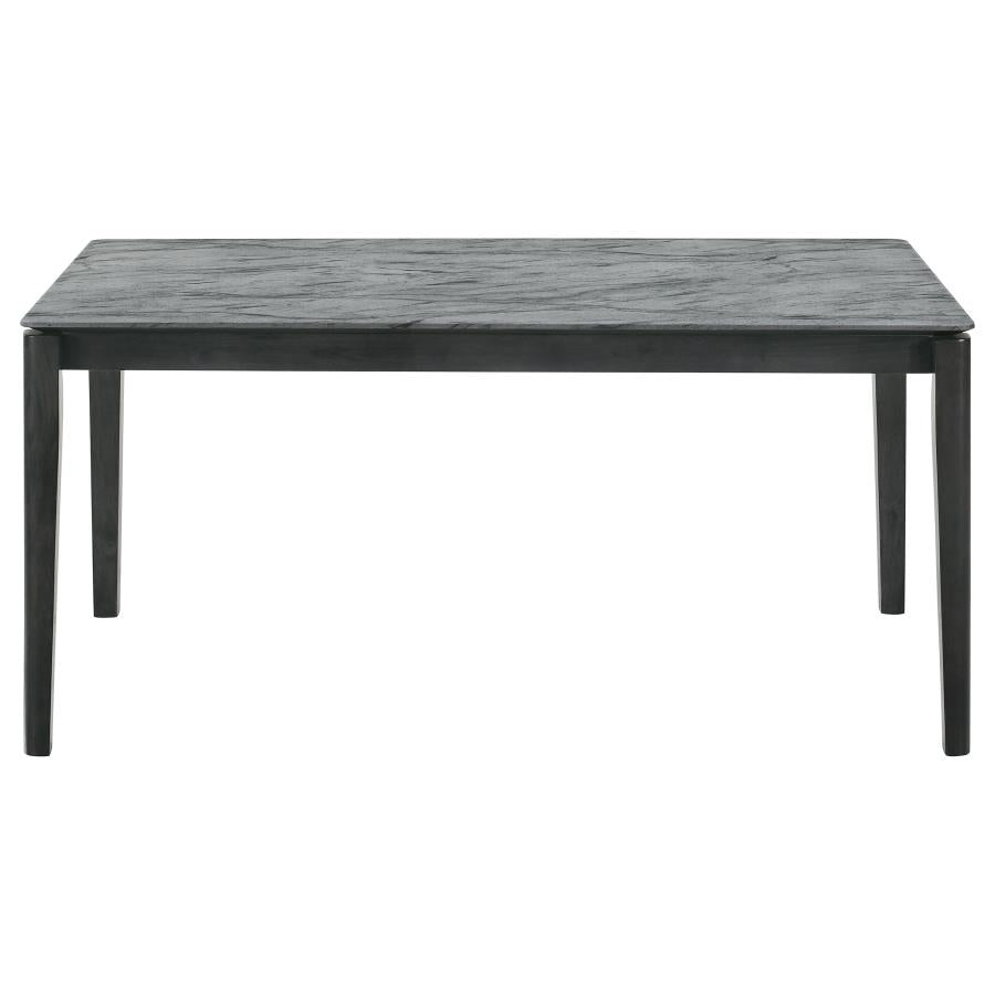 Stevie Rectangular Faux Marble Top Dining Table Grey and Black - (115111SLT)