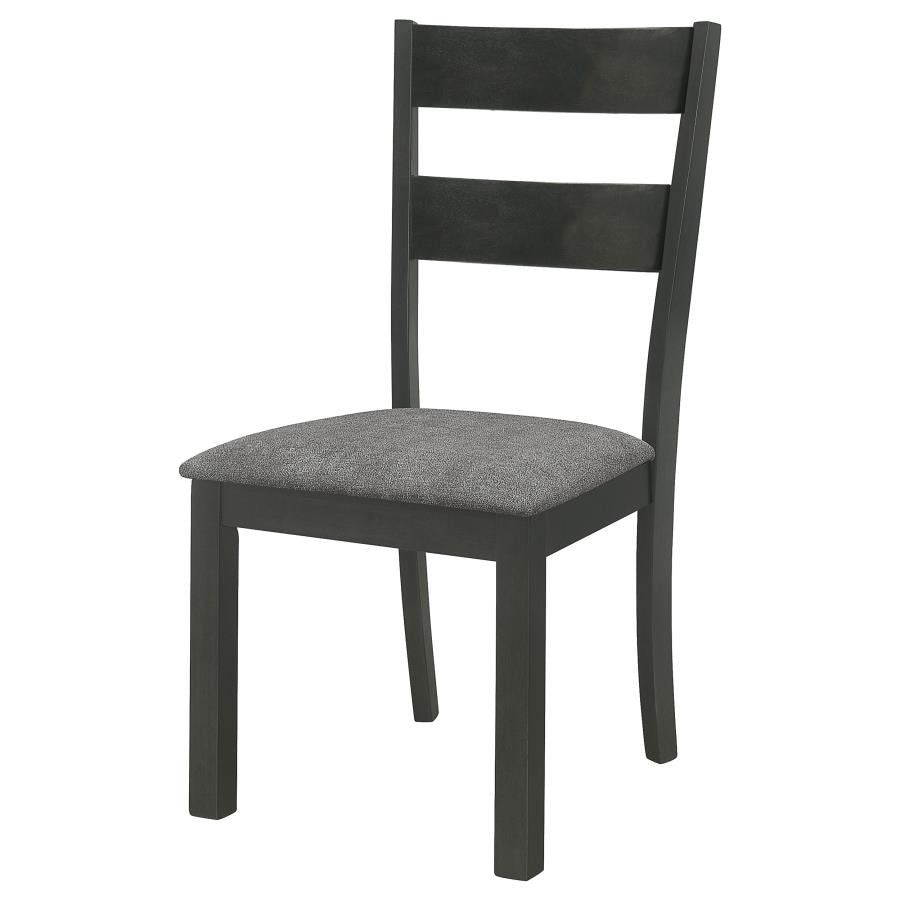Jakob Upholstered Side Chairs With Ladder Back (set of 2) Grey and Black - (115132)
