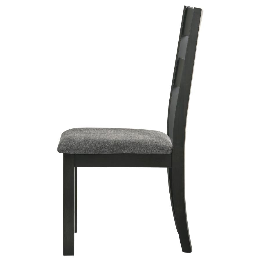 Jakob Upholstered Side Chairs With Ladder Back (set of 2) Grey and Black - (115132)