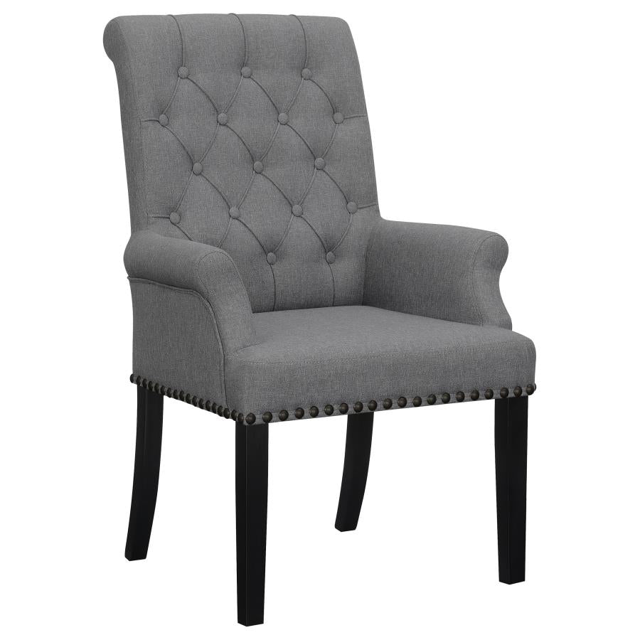 Alana Upholstered Tufted Arm Chair With Nailhead Trim - (115163)