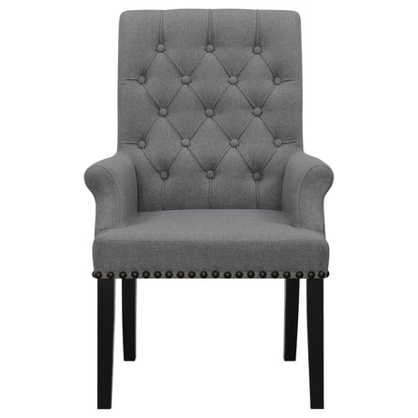 Alana Upholstered Tufted Arm Chair With Nailhead Trim - (115163)