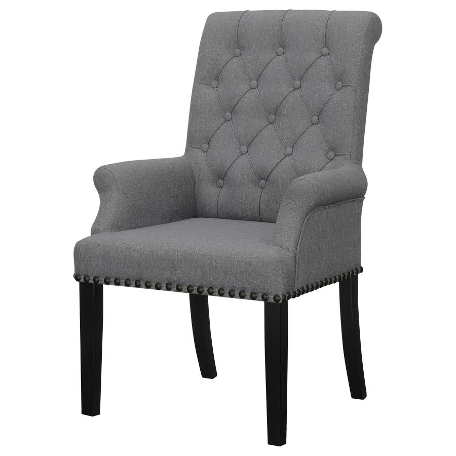 Alana Upholstered Tufted Arm Chair With Nailhead Trim - (115163)