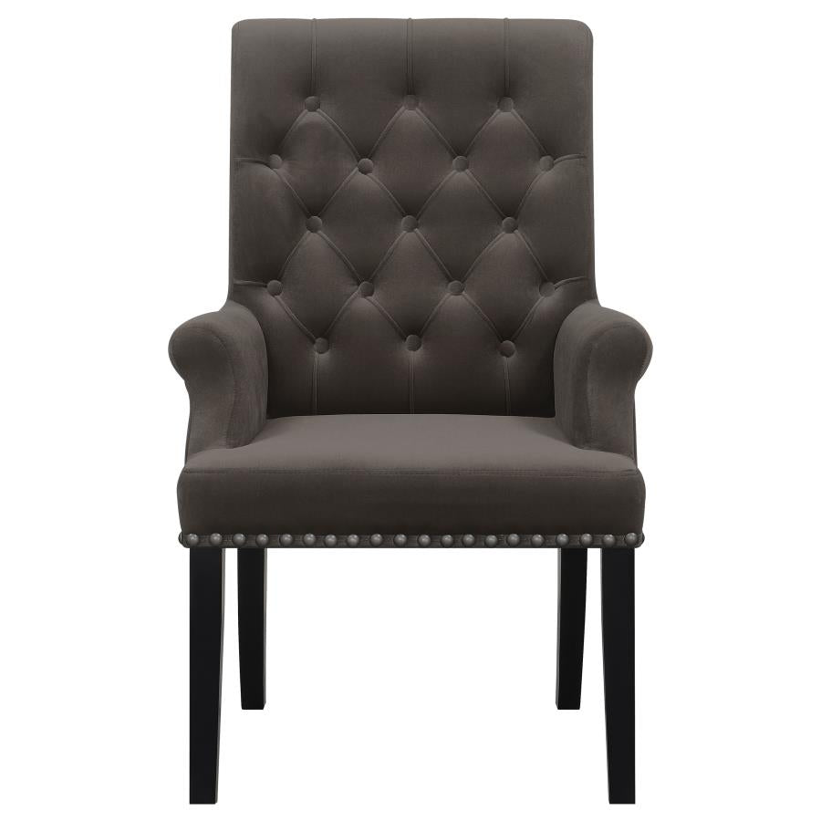 Alana Upholstered Tufted Arm Chair With Nailhead Trim - (115173)