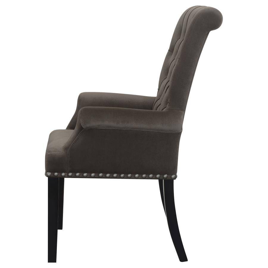 Alana Upholstered Tufted Arm Chair With Nailhead Trim - (115173)