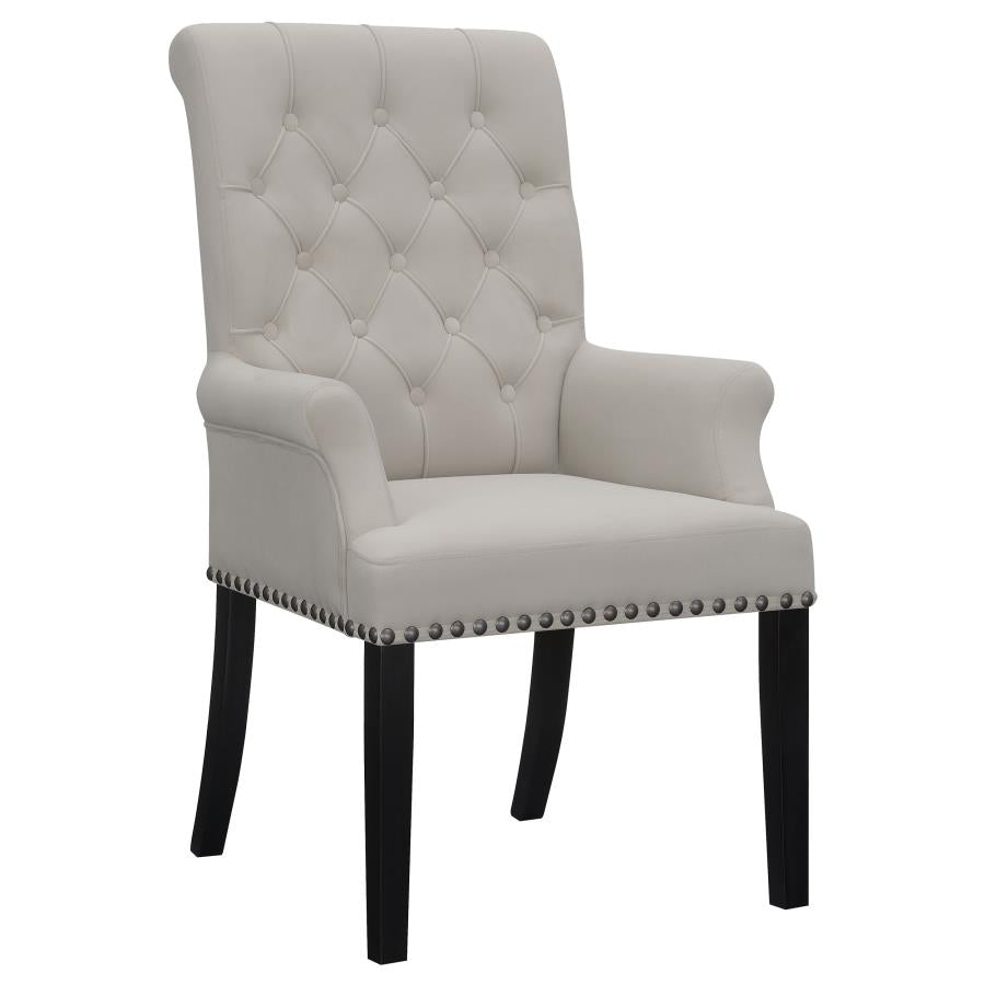 Alana Upholstered Tufted Arm Chair With Nailhead Trim - (115183)