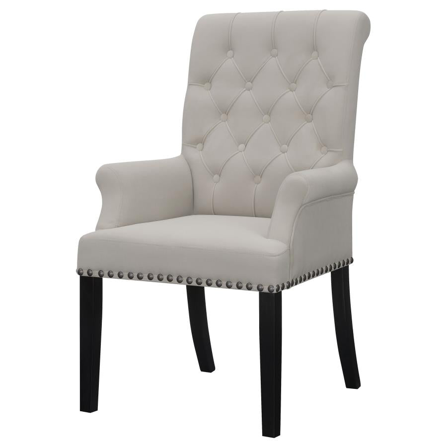 Alana Upholstered Tufted Arm Chair With Nailhead Trim - (115183)