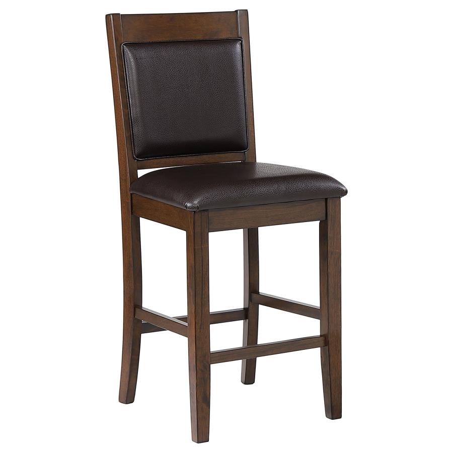 Dewey Upholstered Counter Height Chairs With Footrest (set of 2) Brown and Walnut - (115209)