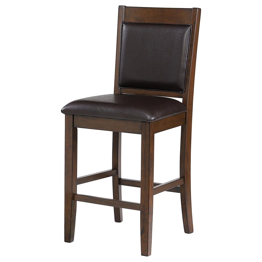 Dewey Upholstered Counter Height Chairs With Footrest (set of 2) Brown and Walnut - (115209)