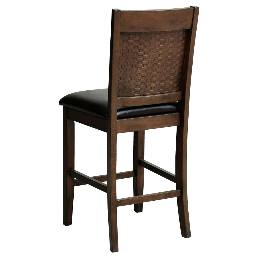 Dewey Upholstered Counter Height Chairs With Footrest (set of 2) Brown and Walnut - (115209)
