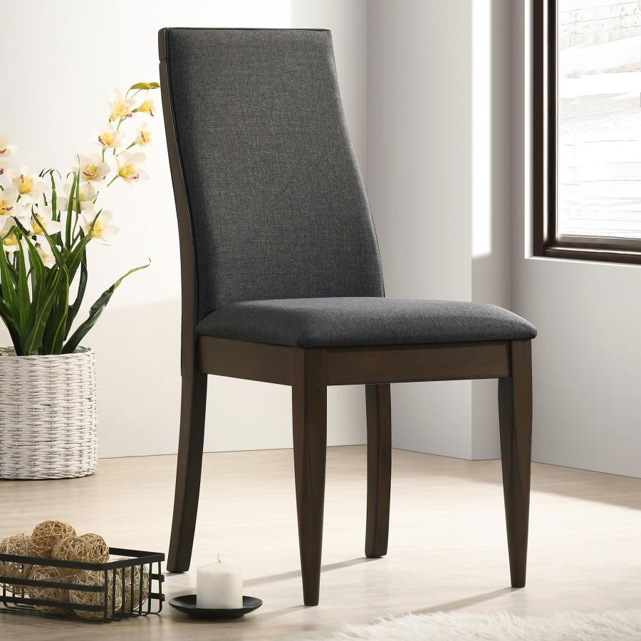 Wes Upholstered Side Chair (set of 2) Grey and Dark Walnut - (115272)