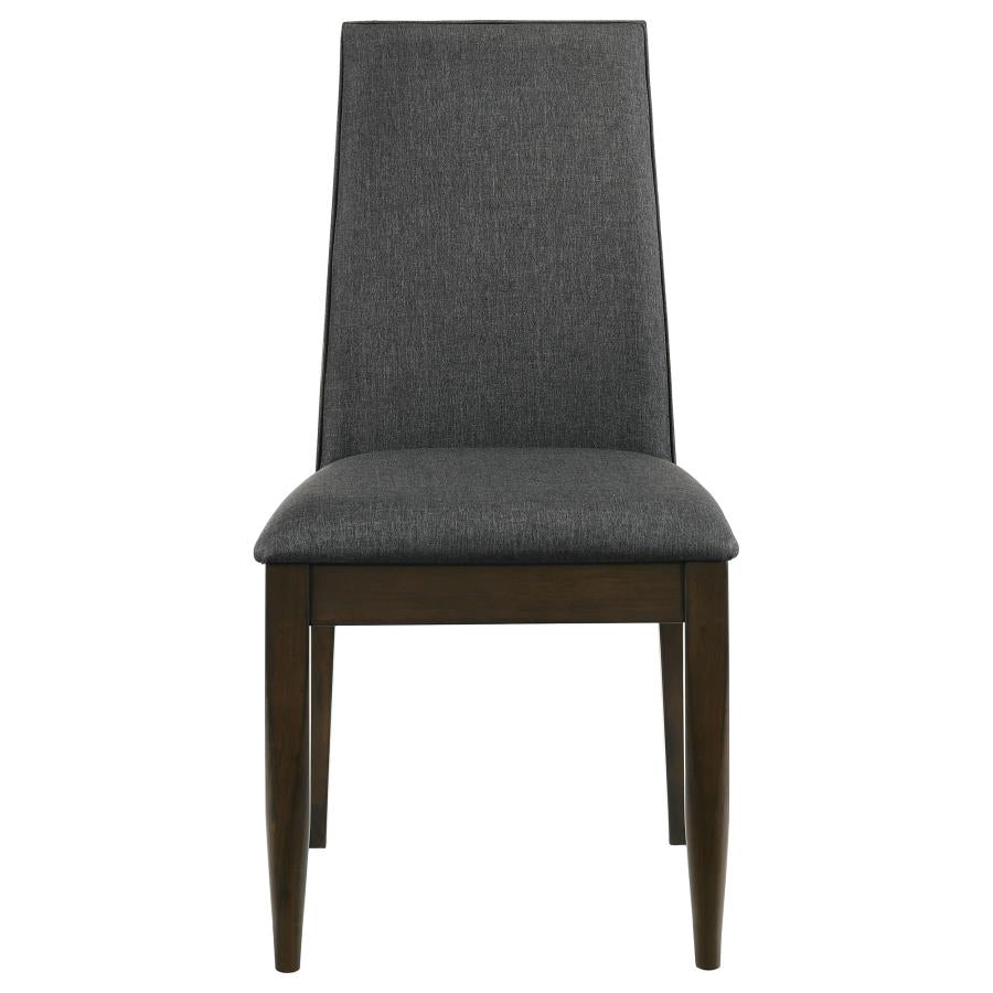 Wes Upholstered Side Chair (set of 2) Grey and Dark Walnut - (115272)