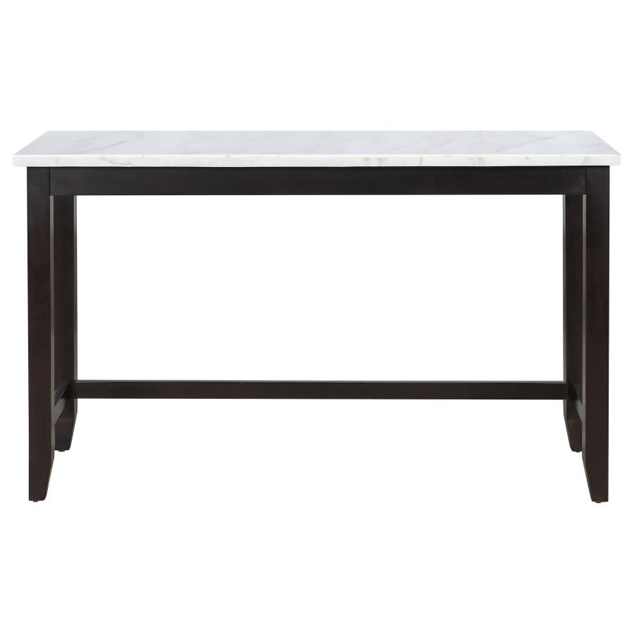 Toby Rectangular Marble Top Counter Height Table Espresso and White - (115528)