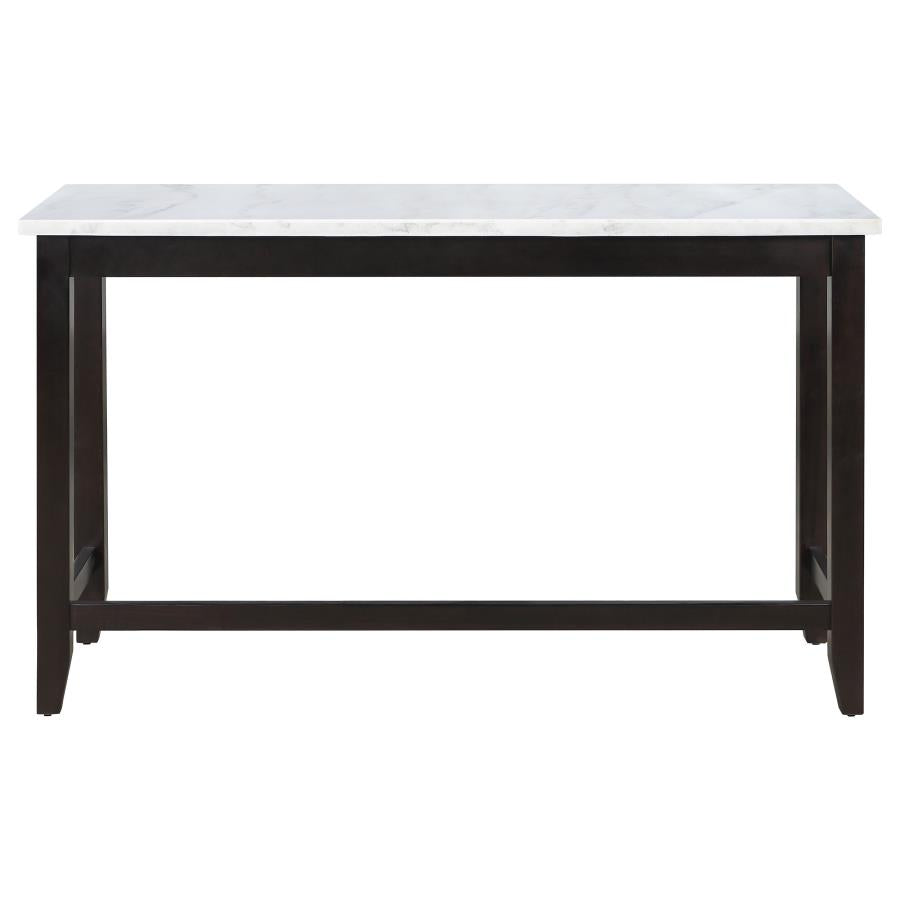 Toby Rectangular Marble Top Counter Height Table Espresso and White - (115528)