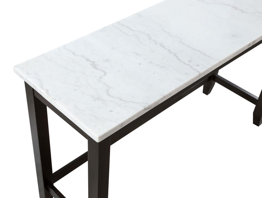 Toby Rectangular Marble Top Counter Height Table Espresso and White - (115528)