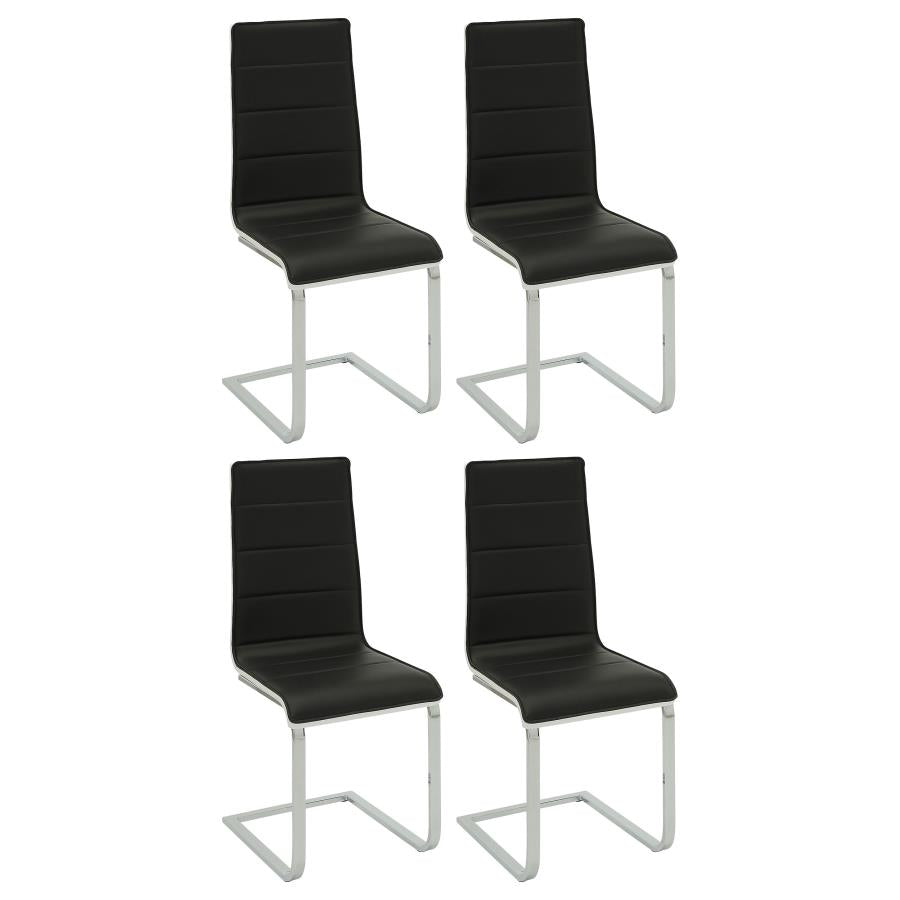 Broderick Upholstered Side Chairs Black and White (set of 4) - (120948)