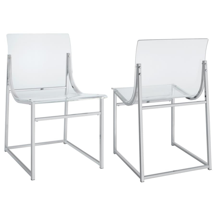 Adino Acrylic Dining Side Chair Clear and Chrome (set of 2) - (121182)