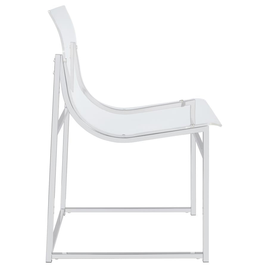 Adino Acrylic Dining Side Chair Clear and Chrome (set of 2) - (121182)