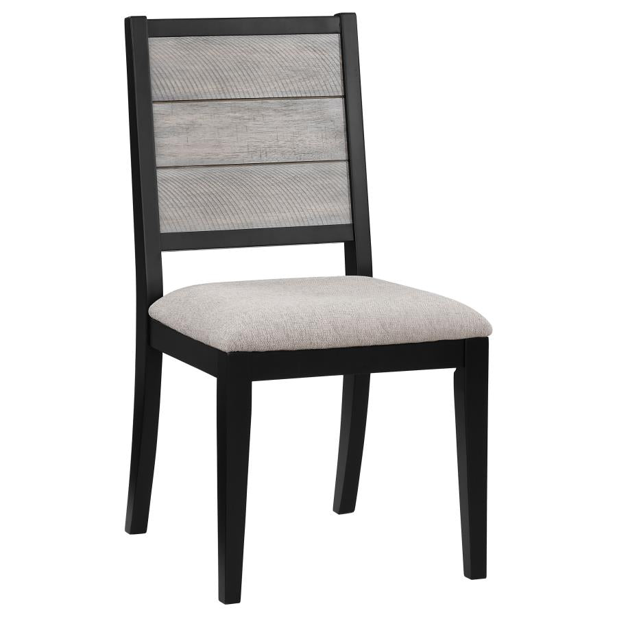 Elodie Upholstered Padded Seat Dining Side Chair Dove Grey and Black (set of 2) - (121222)