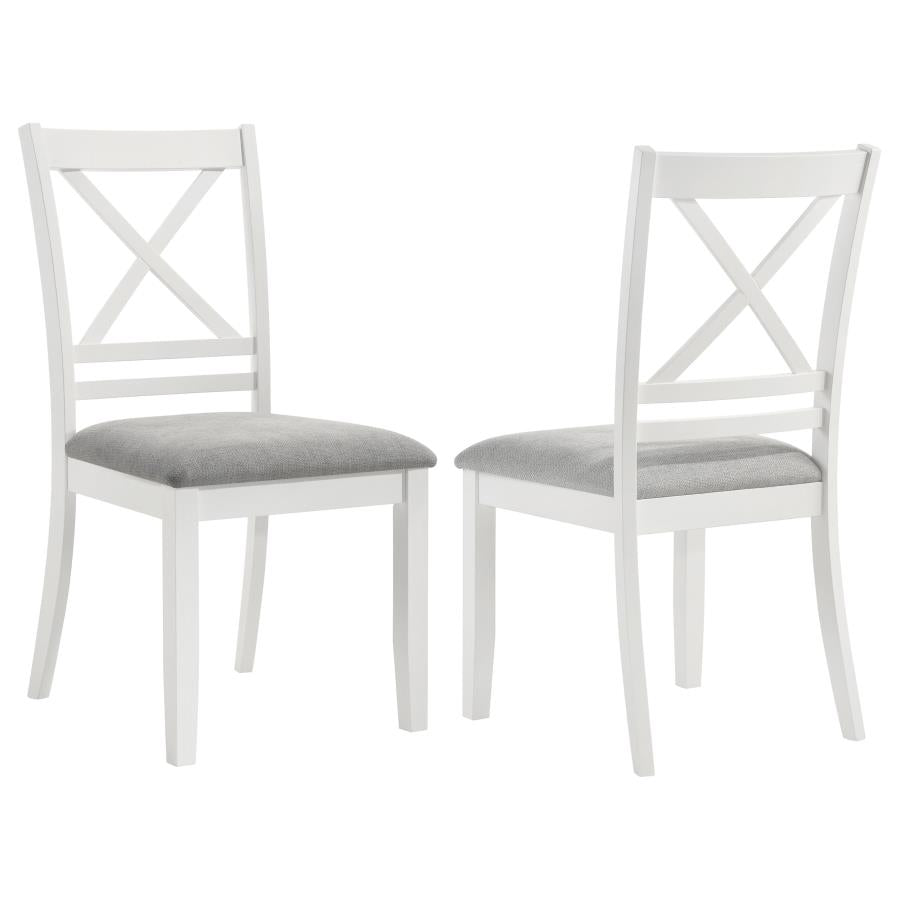 Hollis Cross Back Wood Dining Side Chair White (set of 2) - (122242)