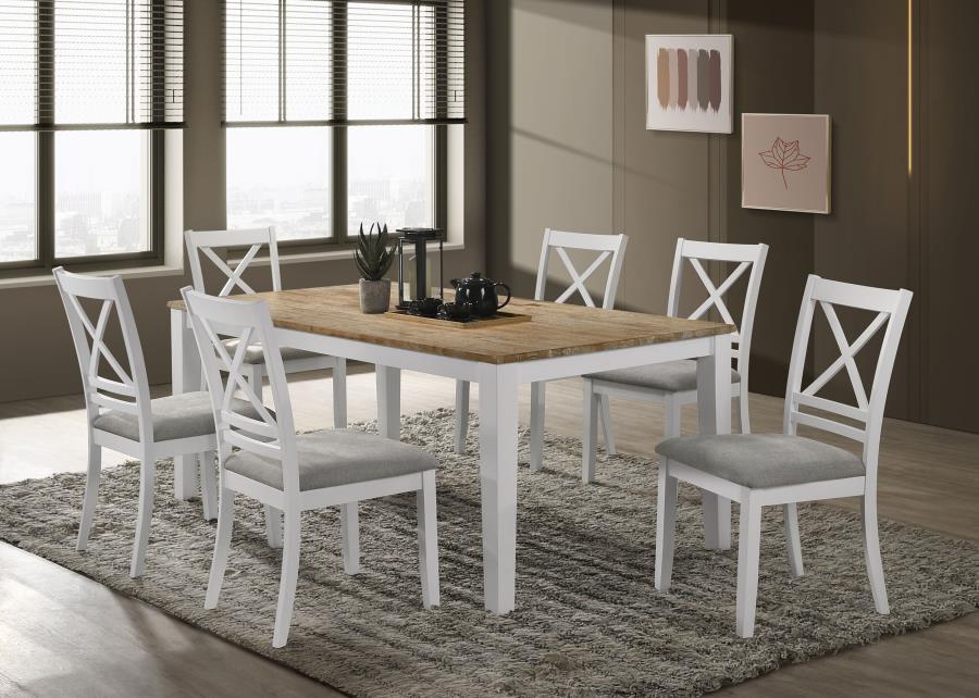Hollis Cross Back Wood Dining Side Chair White (set of 2) - (122242)