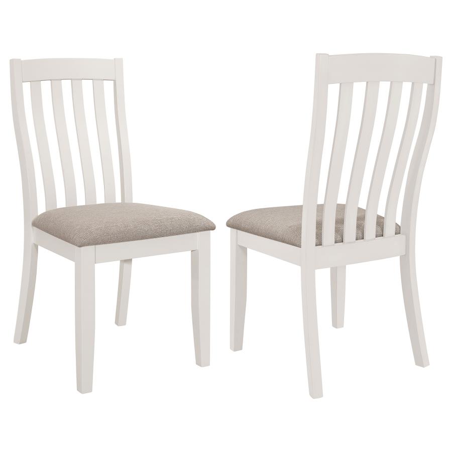 Nogales Vertical Slat Back Dining Side Chair Off White (set of 2) - (122302)