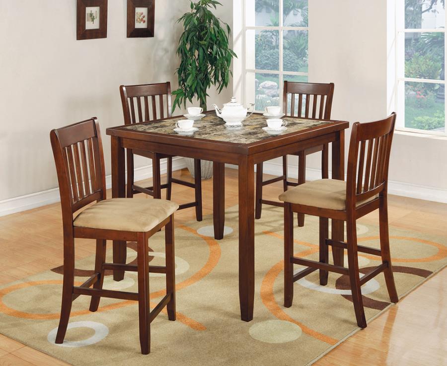 Jardin 5-piece Counter Height Dining Set Red Brown and Tan - (150154)