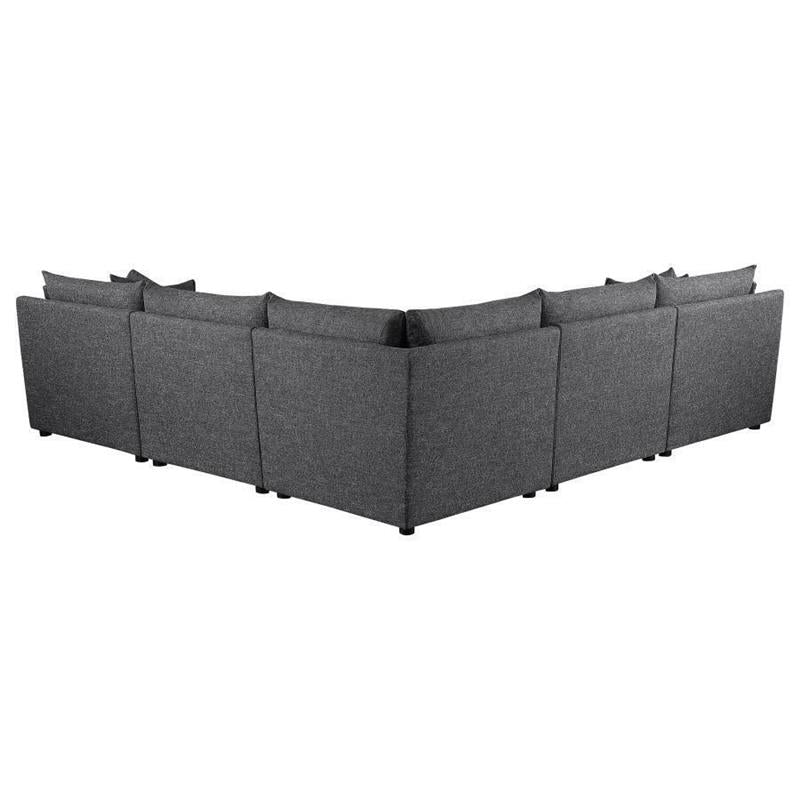 Sasha 5-piece Upholstered Modular Sectional Sofa Barely Black - (551681SETA)