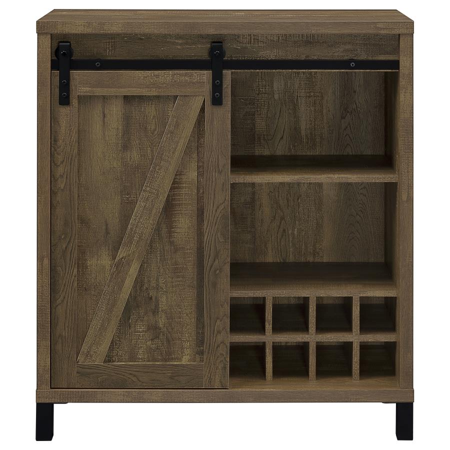 Arlington Bar Cabinet With Sliding Door Rustic Oak - (182852)