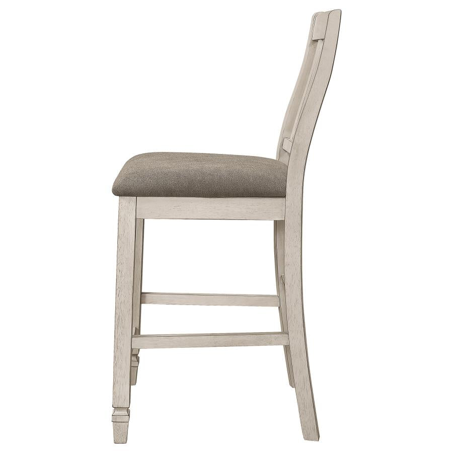 Sarasota Slat Back Counter Height Chairs Grey and Rustic Cream (set of 2) - (192819)
