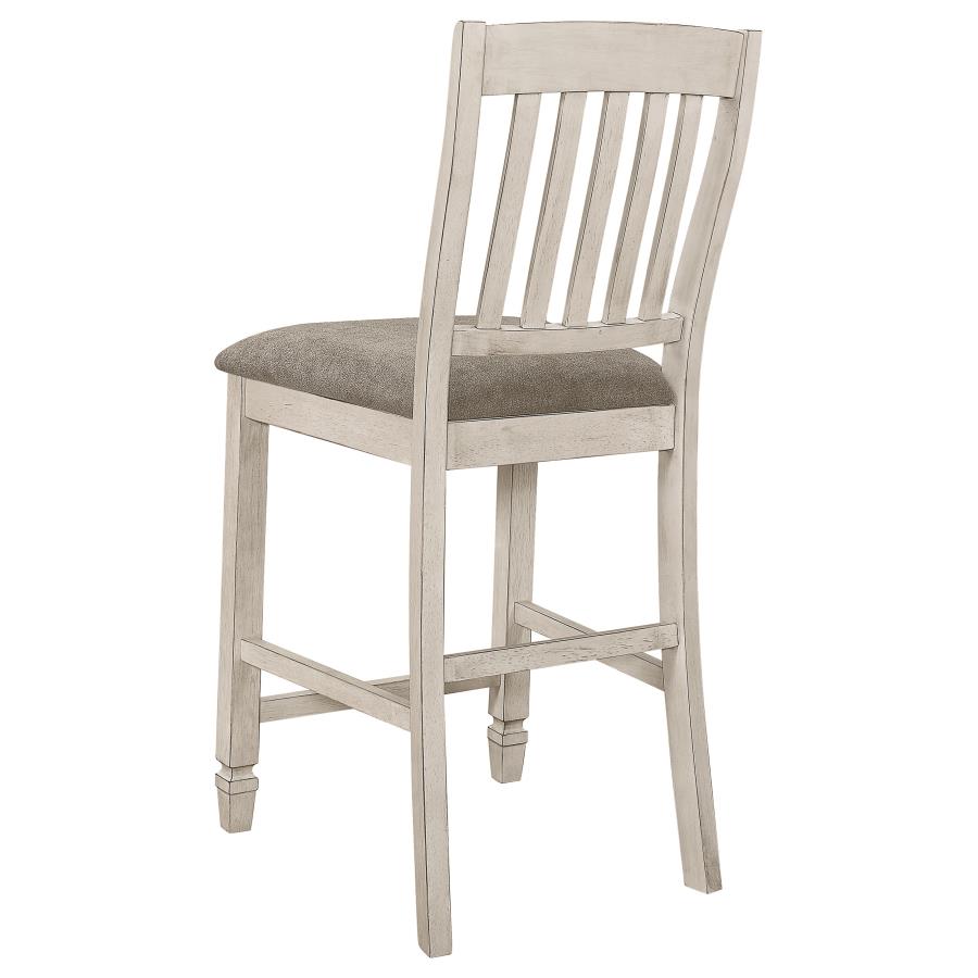 Sarasota Slat Back Counter Height Chairs Grey and Rustic Cream (set of 2) - (192819)