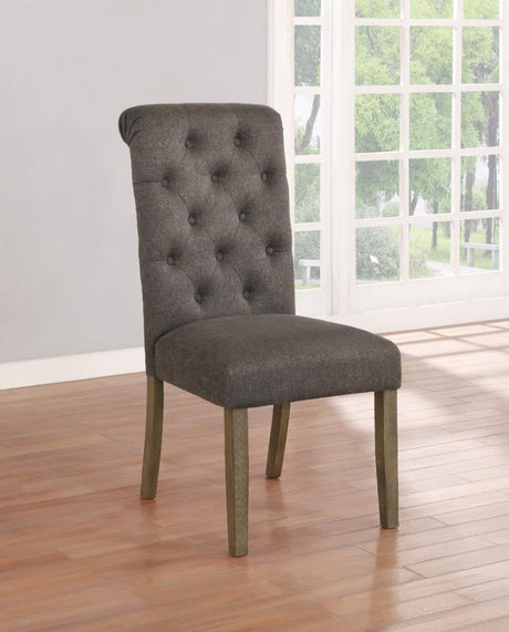 Balboa Tufted Back Side Chairs Rustic Brown and Grey (set of 2) - (193172)