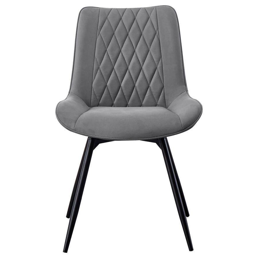Diggs Upholstered Tufted Swivel Dining Chairs Grey and Gunmetal (set of 2) - (193312)