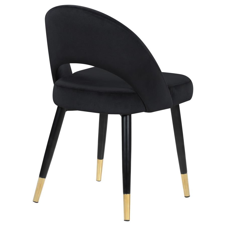 Lindsey Arched Back Upholstered Side Chairs Black (set of 2) - (193562)